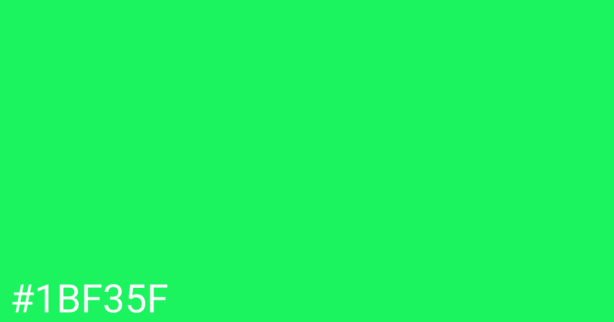 Hex color #1bf35f graphic