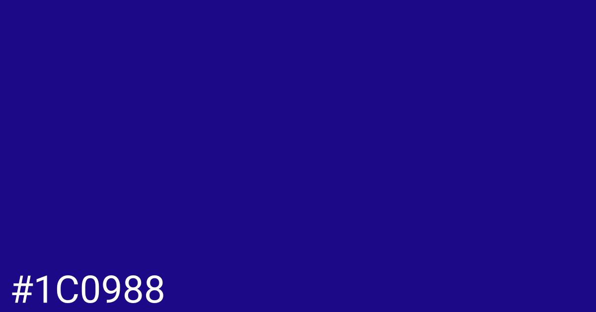 Hex color #1c0988 graphic