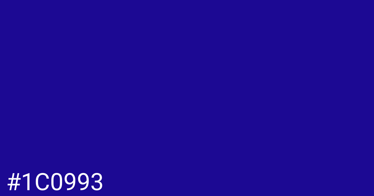 Hex color #1c0993 graphic