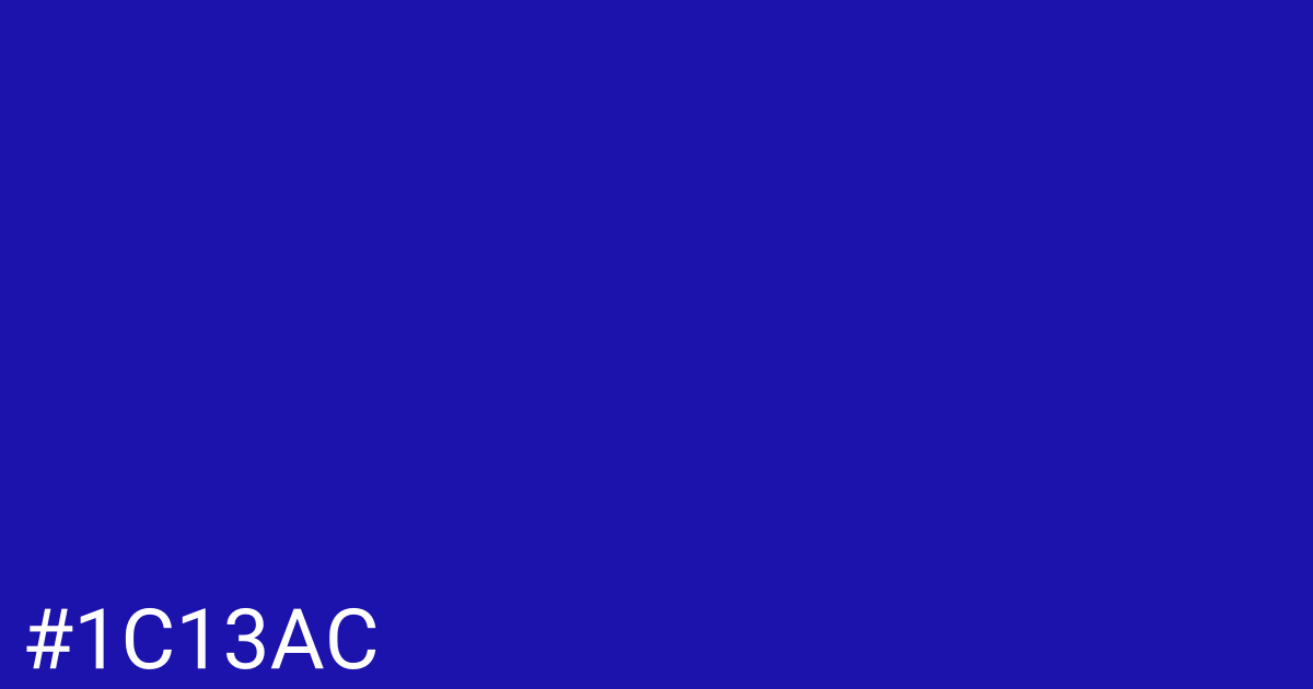 Hex color #1c13ac graphic