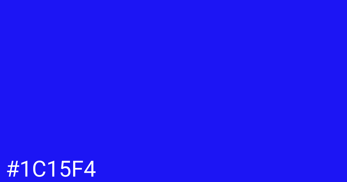 Hex color #1c15f4 graphic