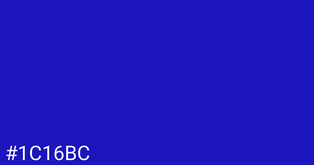 Hex color #1c16bc graphic