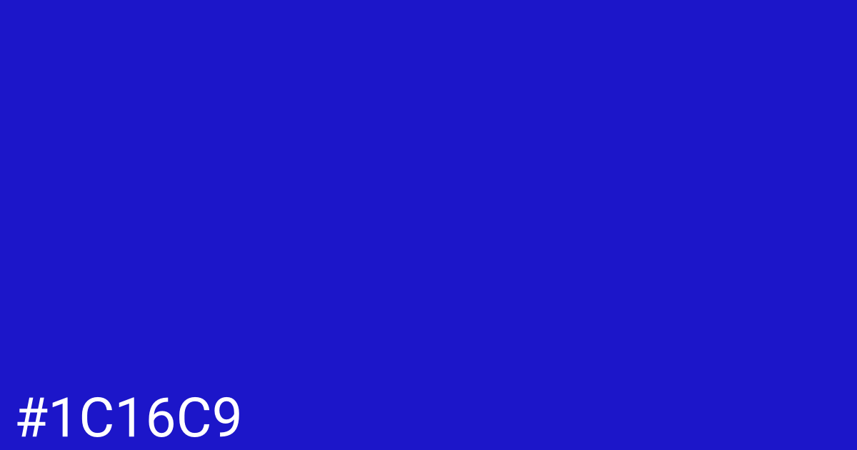 Hex color #1c16c9 graphic