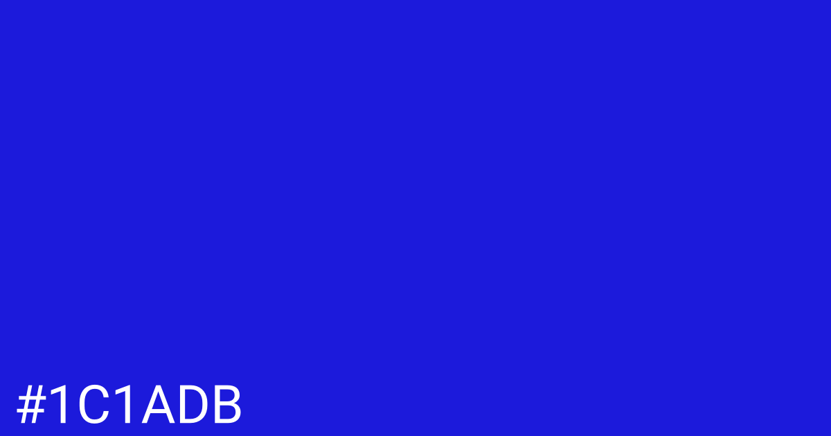 Hex color #1c1adb graphic
