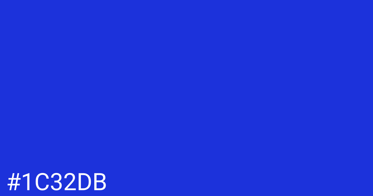 Hex color #1c32db graphic