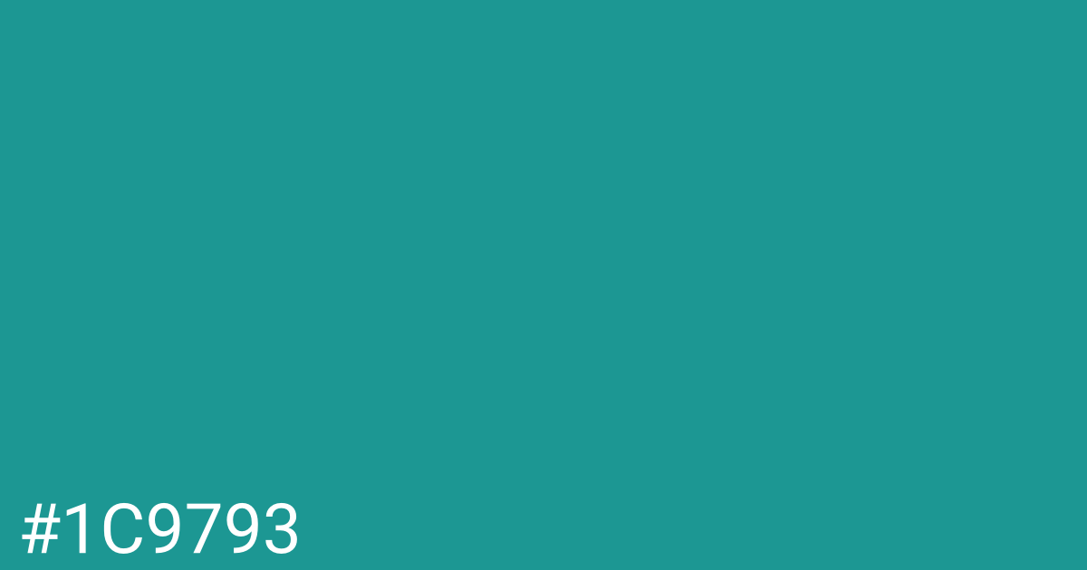 Hex color #1c9793 graphic