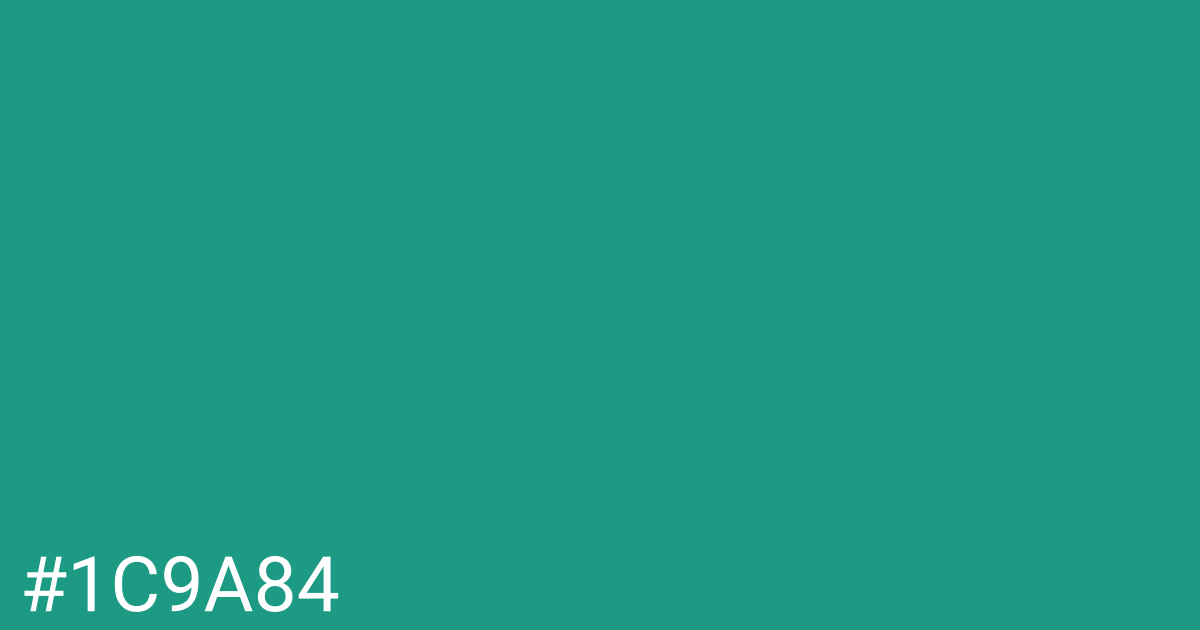 Hex color #1c9a84 graphic