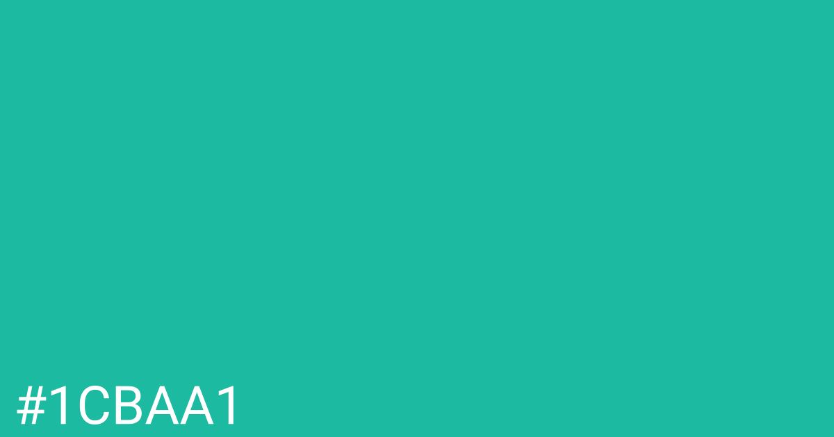 Hex color #1cbaa1 graphic