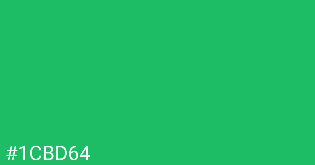 Hex color #1cbd64 graphic