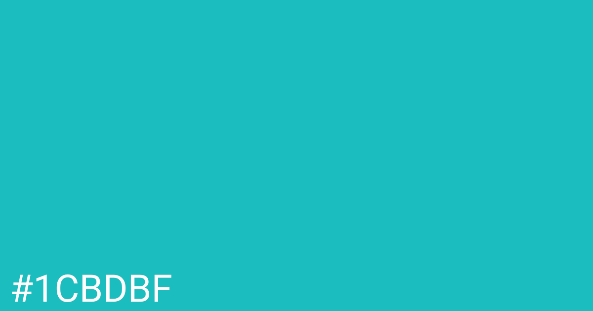 Hex color #1cbdbf graphic