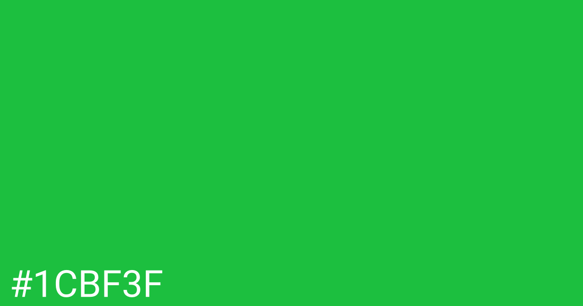 Hex color #1cbf3f graphic
