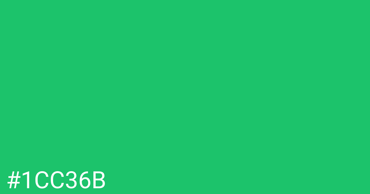 Hex color #1cc36b graphic