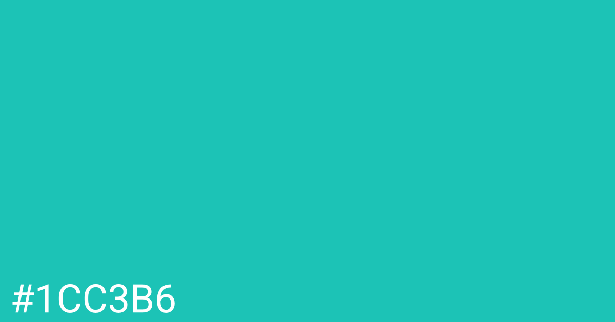 Hex color #1cc3b6 graphic
