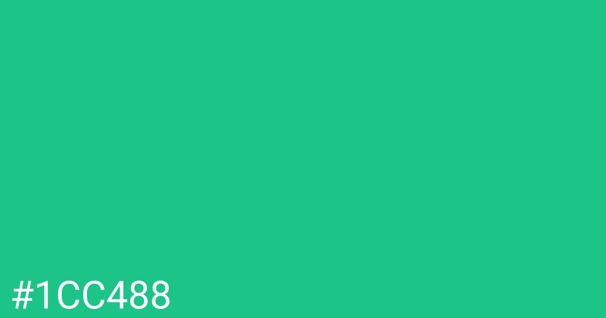 Hex color #1cc488 graphic