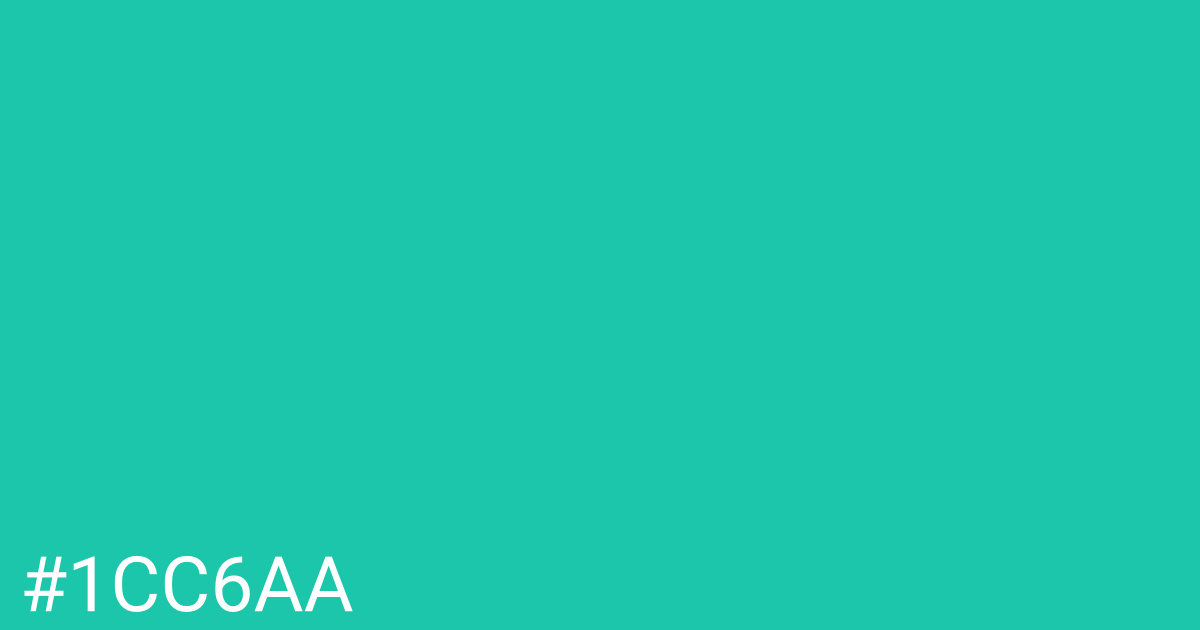 Hex color #1cc6aa graphic