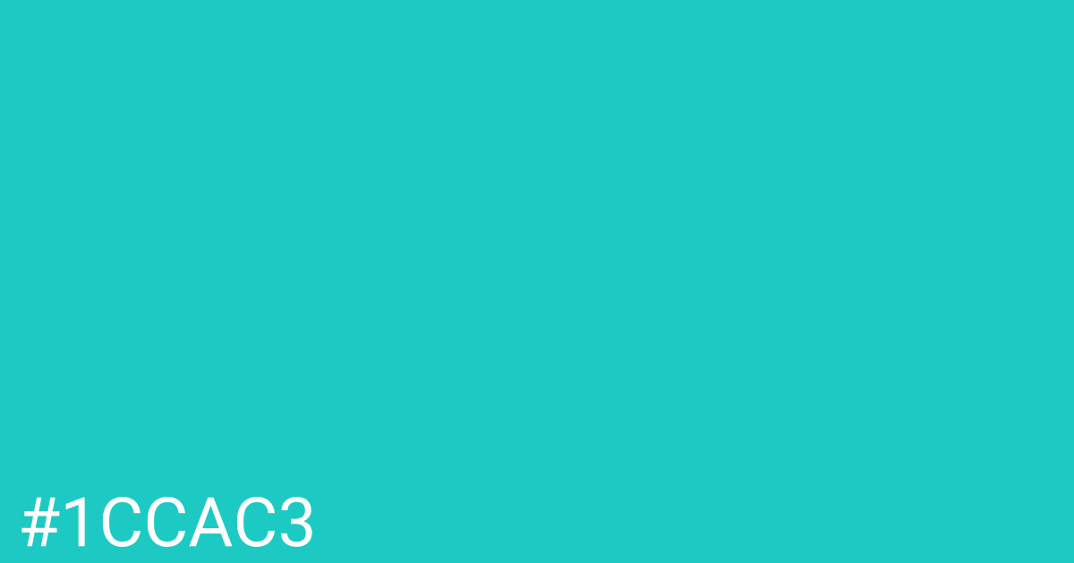 Hex color #1ccac3 graphic