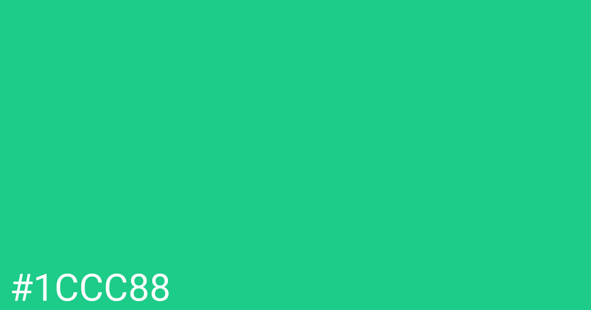 Hex color #1ccc88 graphic