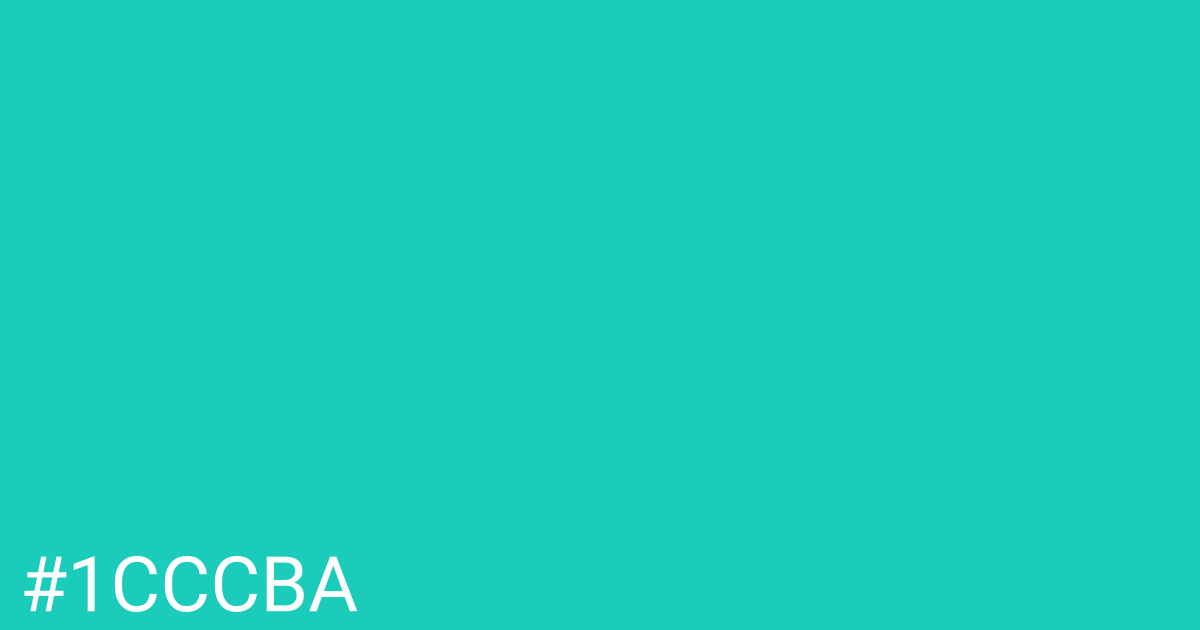 Hex color #1cccba graphic