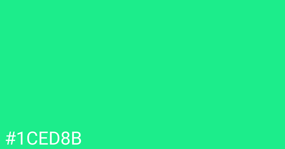 Hex color #1ced8b graphic