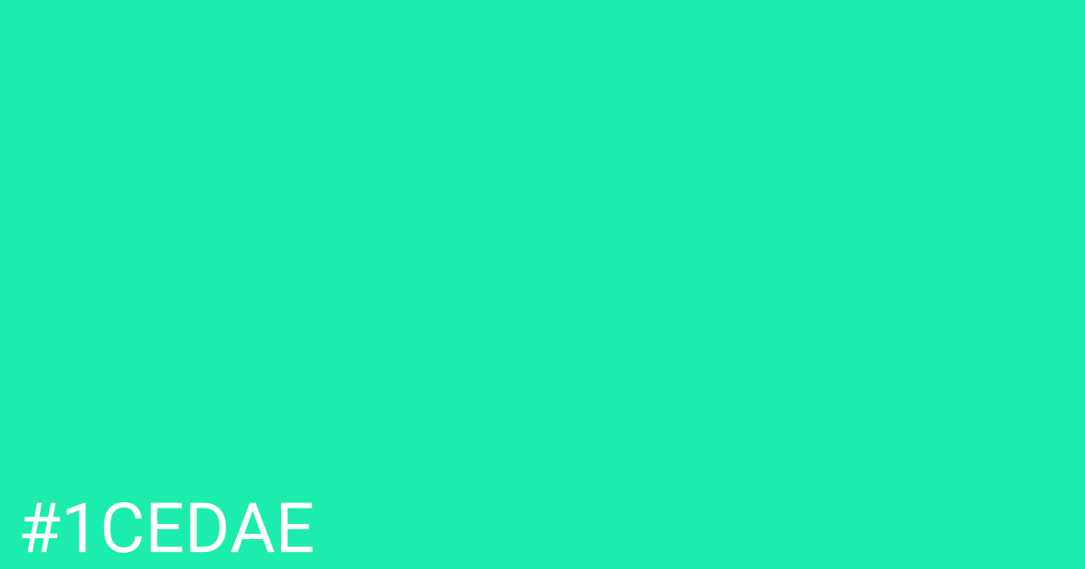 Hex color #1cedae graphic