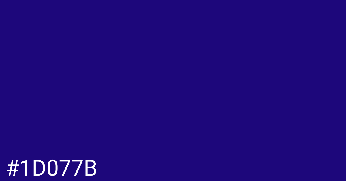 Hex color #1d077b graphic