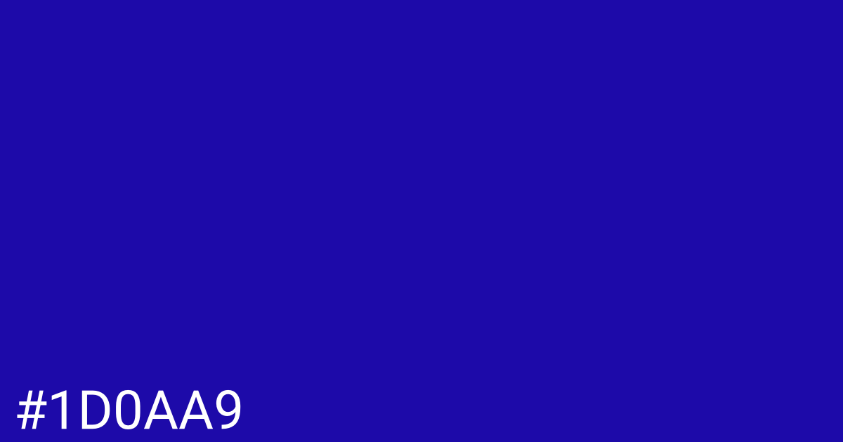 Hex color #1d0aa9 graphic