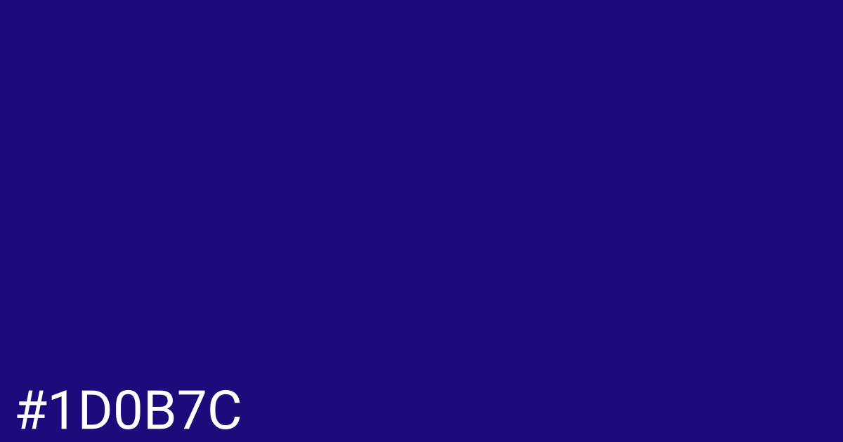 Hex color #1d0b7c graphic