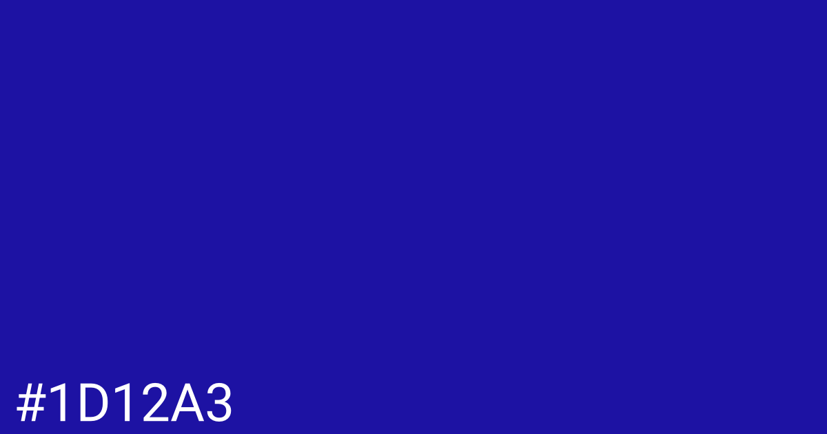 Hex color #1d12a3 graphic