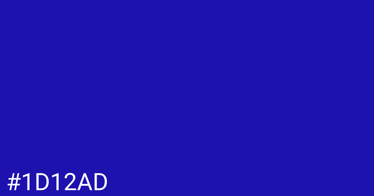 Hex color #1d12ad graphic