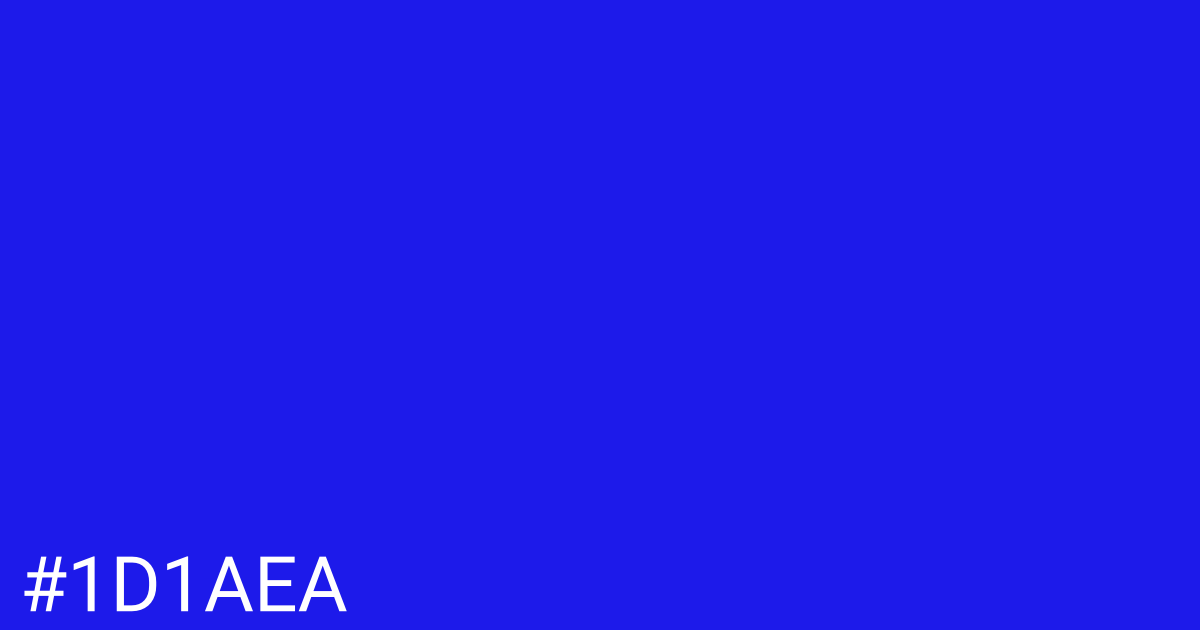 Hex color #1d1aea graphic