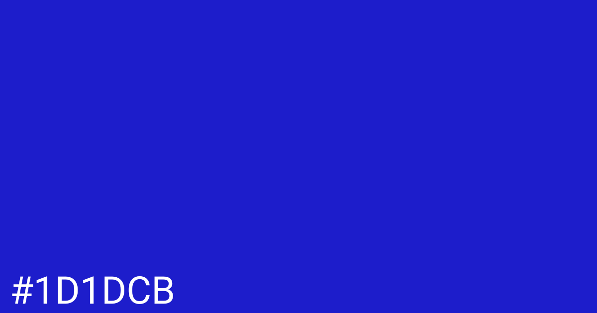 Hex color #1d1dcb graphic