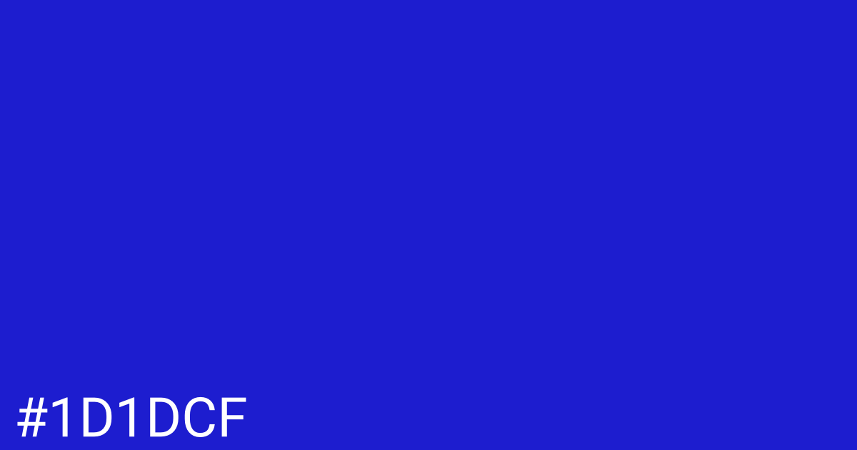 Hex color #1d1dcf graphic