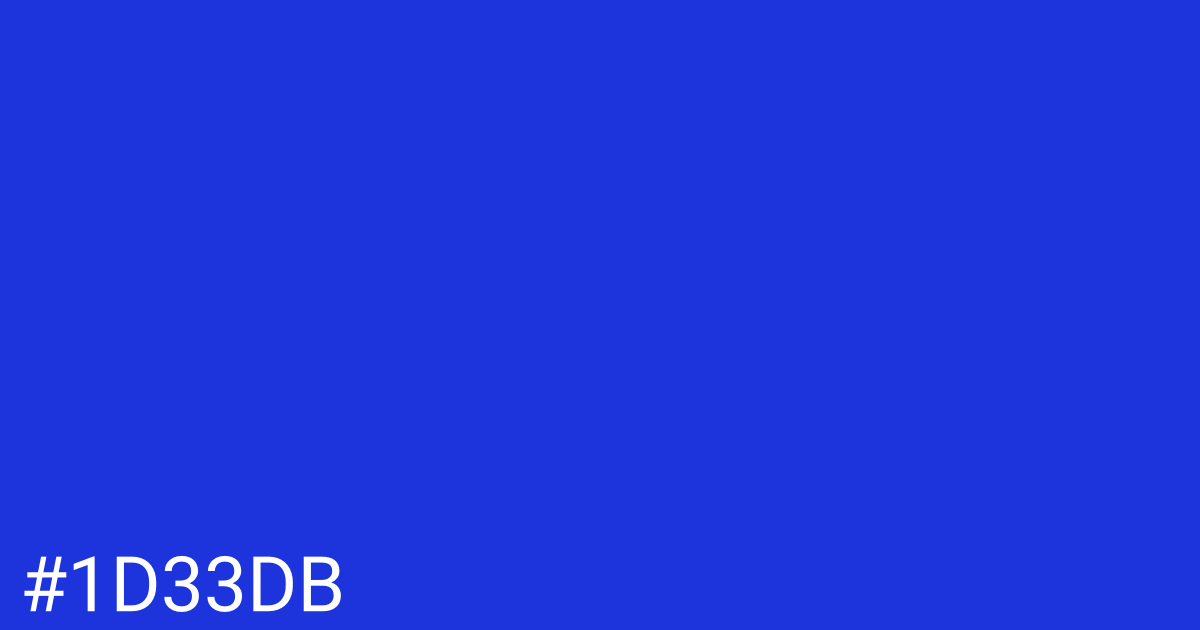 Hex color #1d33db graphic