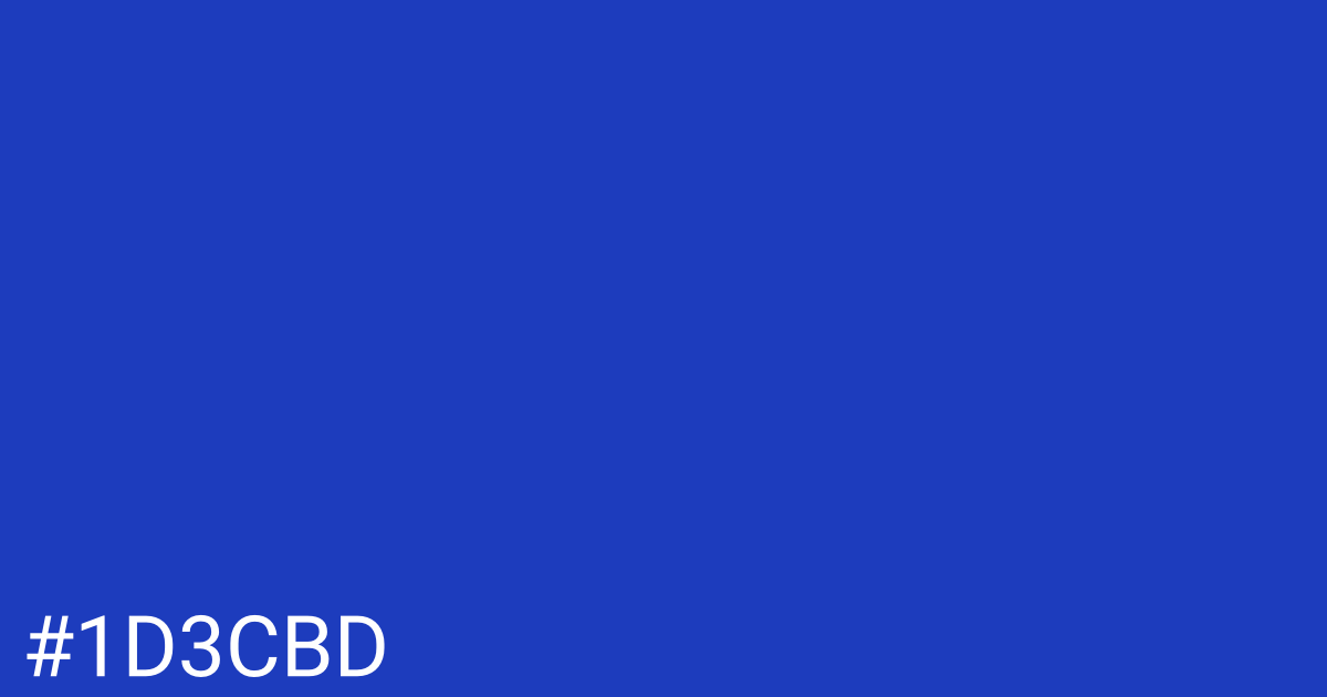Hex color #1d3cbd graphic