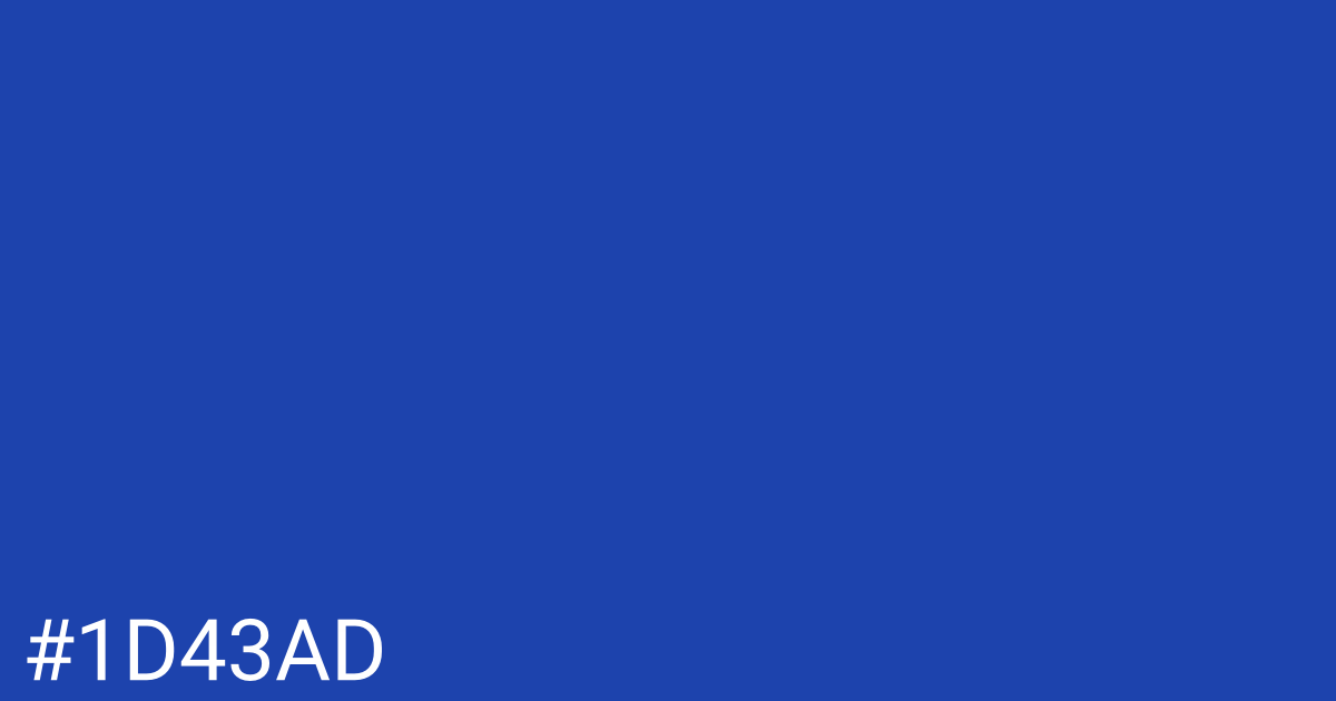 Hex color #1d43ad graphic