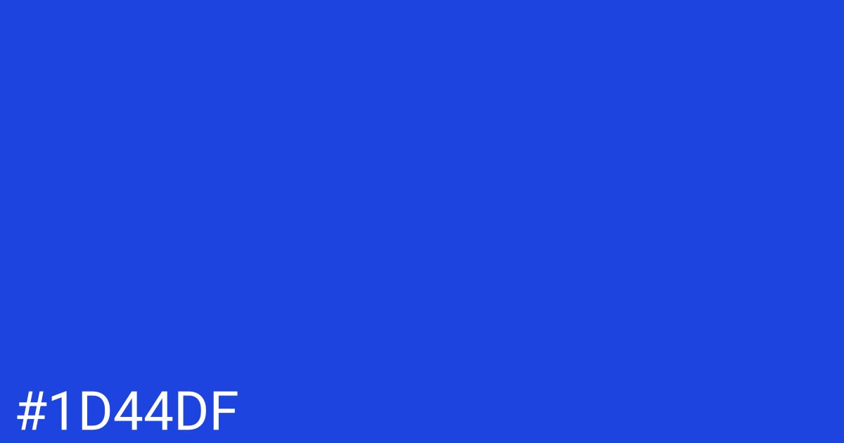 Hex color #1d44df graphic