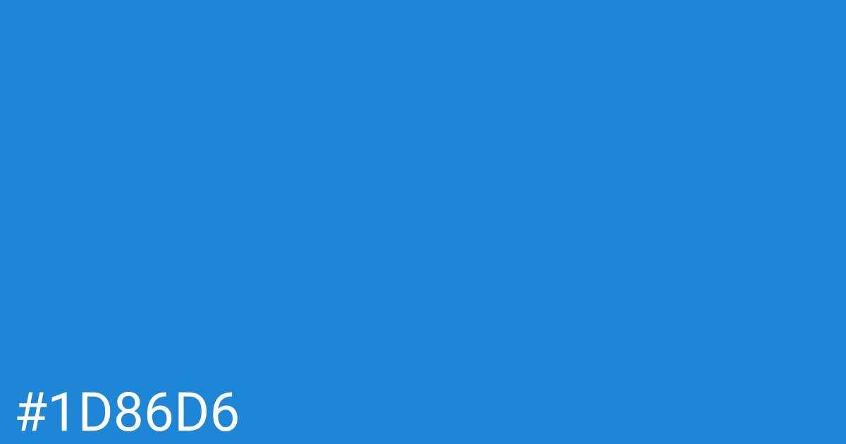 Hex color #1d86d6 graphic