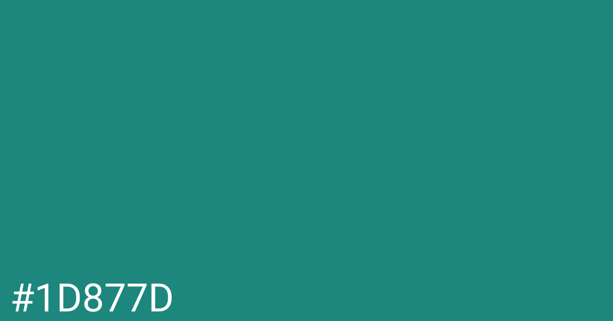 Hex color #1d877d graphic