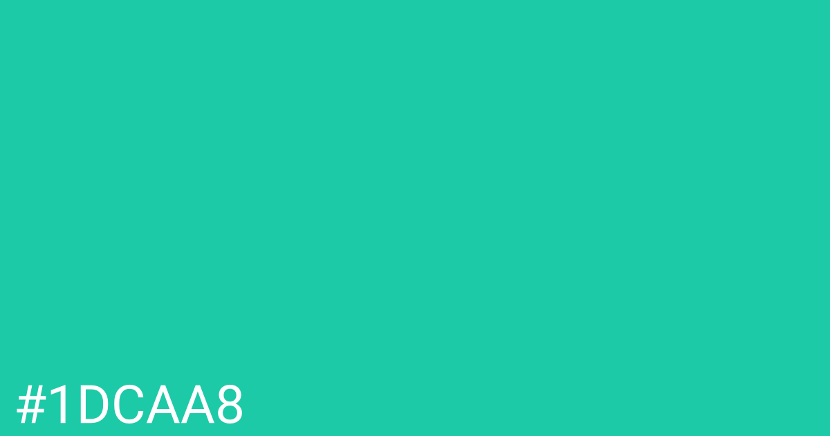 Hex color #1dcaa8 graphic