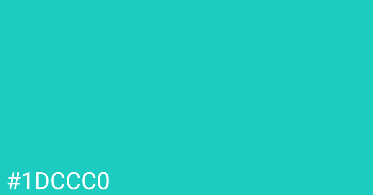 Hex color #1dccc0 graphic