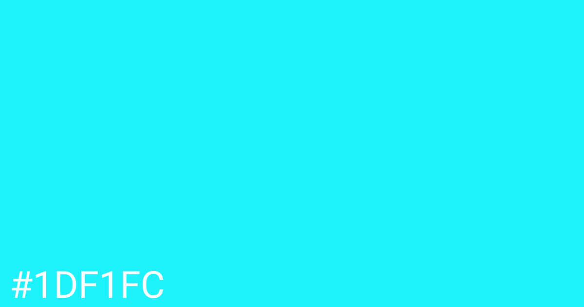 Hex color #1df1fc graphic