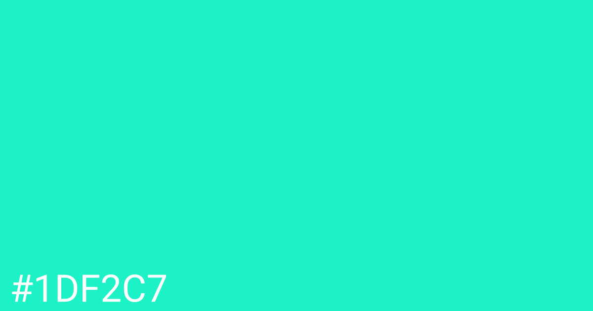 Hex color #1df2c7 graphic
