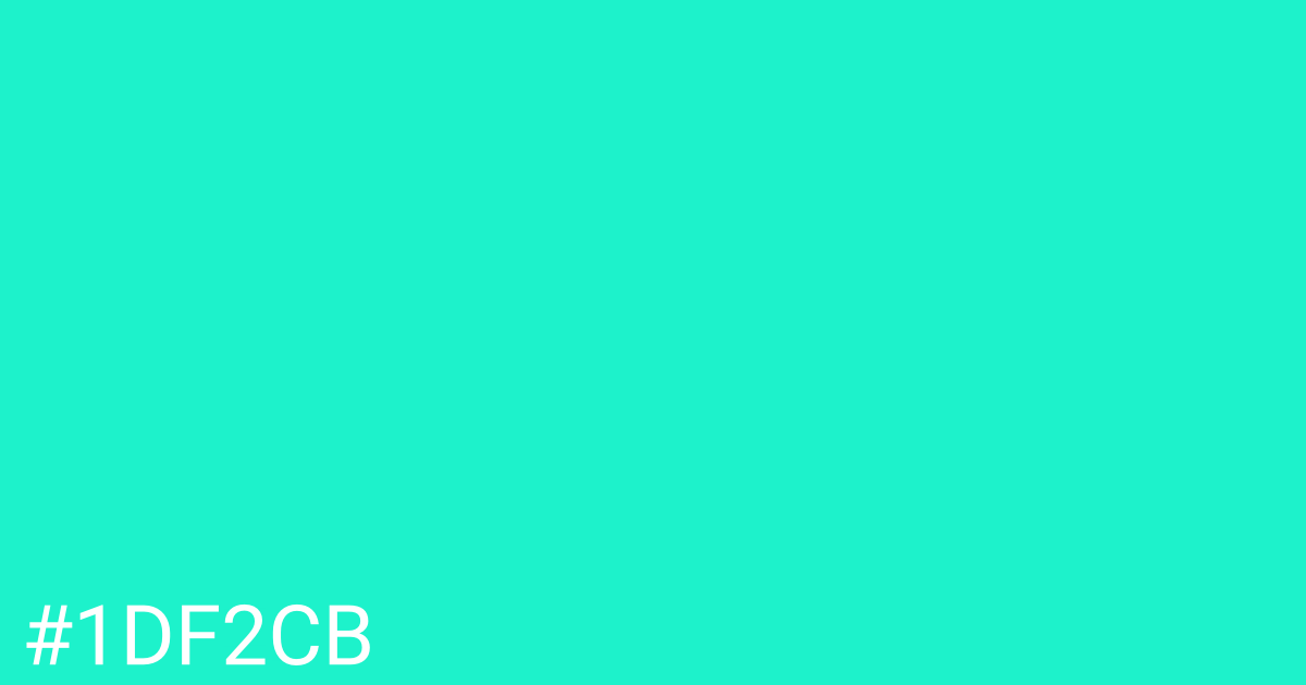 Hex color #1df2cb graphic