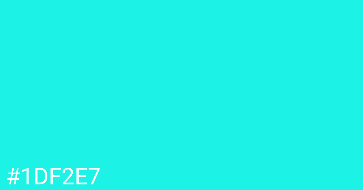 Hex color #1df2e7 graphic