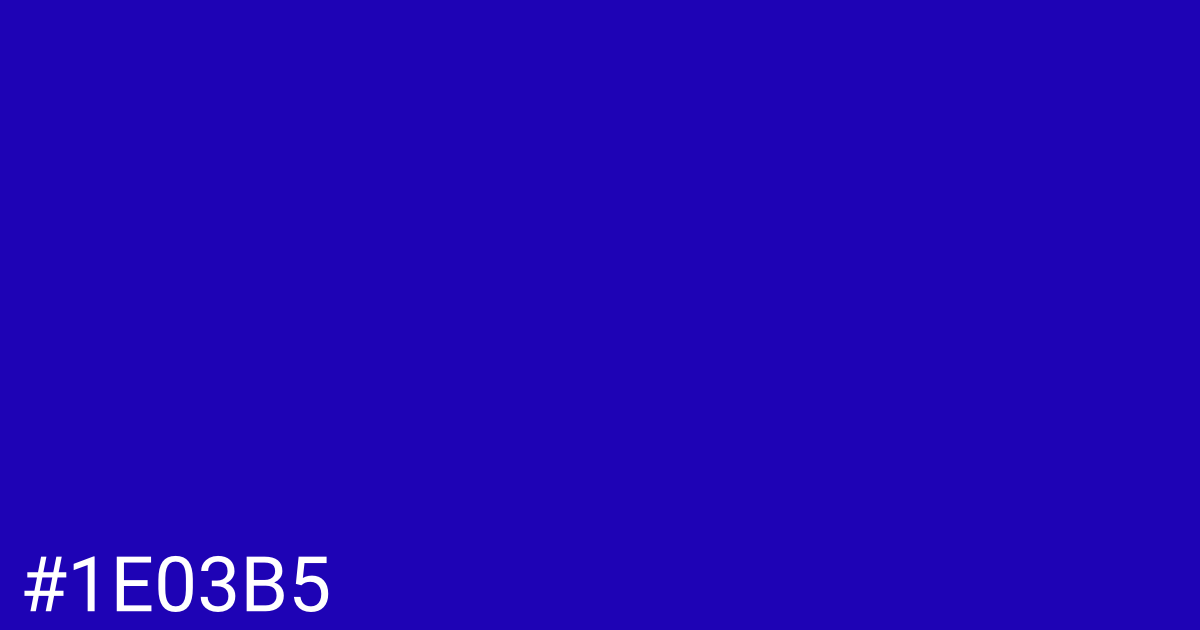 Hex color #1e03b5 graphic