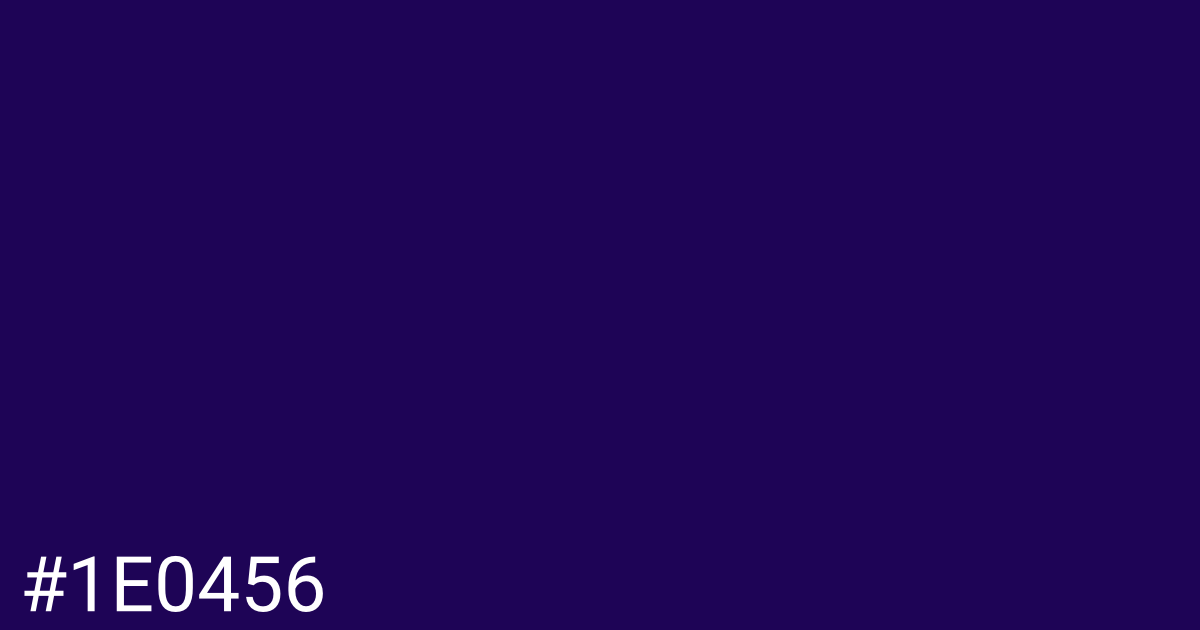 Hex color #1e0456 graphic