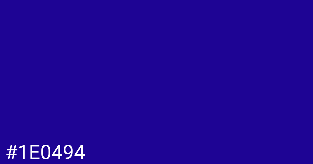 Hex color #1e0494 graphic