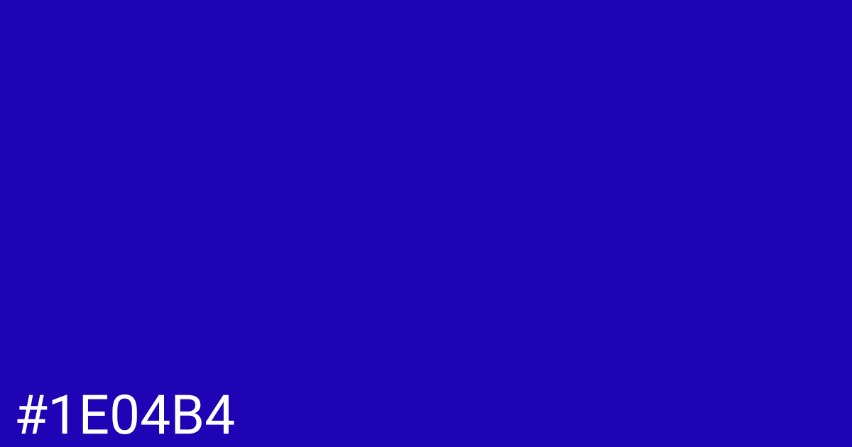 Hex color #1e04b4 graphic