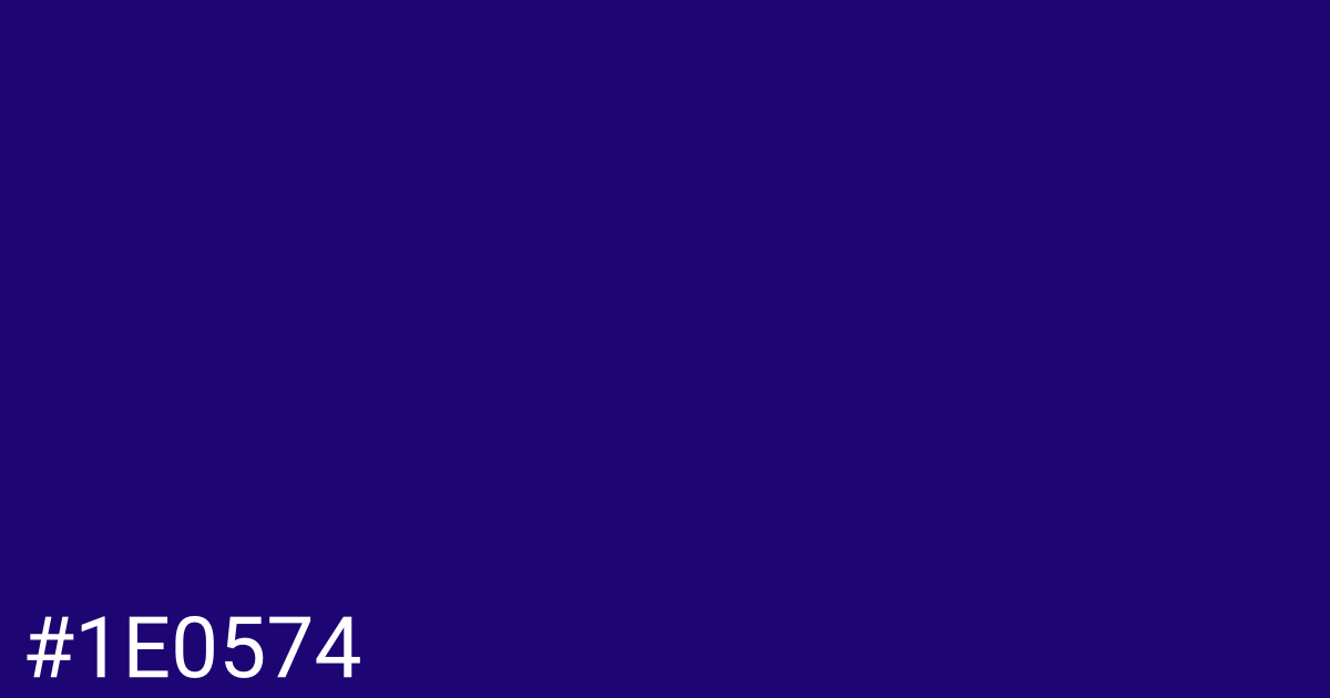 Hex color #1e0574 graphic