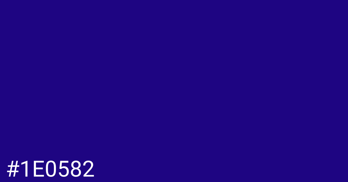 Hex color #1e0582 graphic